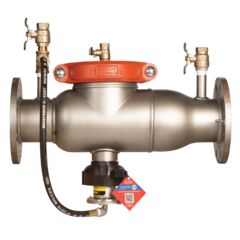 Reduced Pressure Zone Assembly Backflow Preventer, Stainless Steel, Less Shutoffs and Flood Sensor